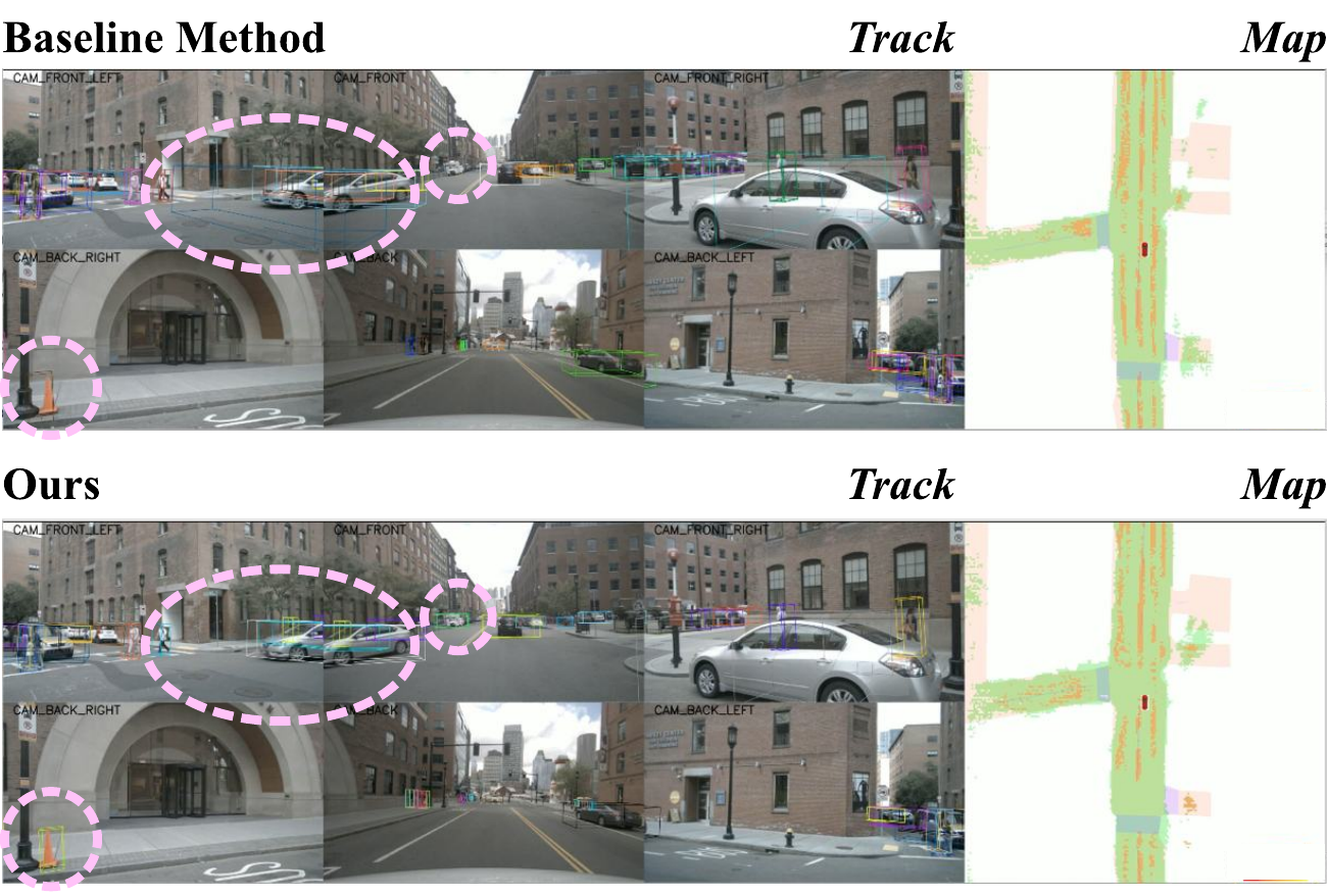 Qualitative comparison on nuScenes — mapping